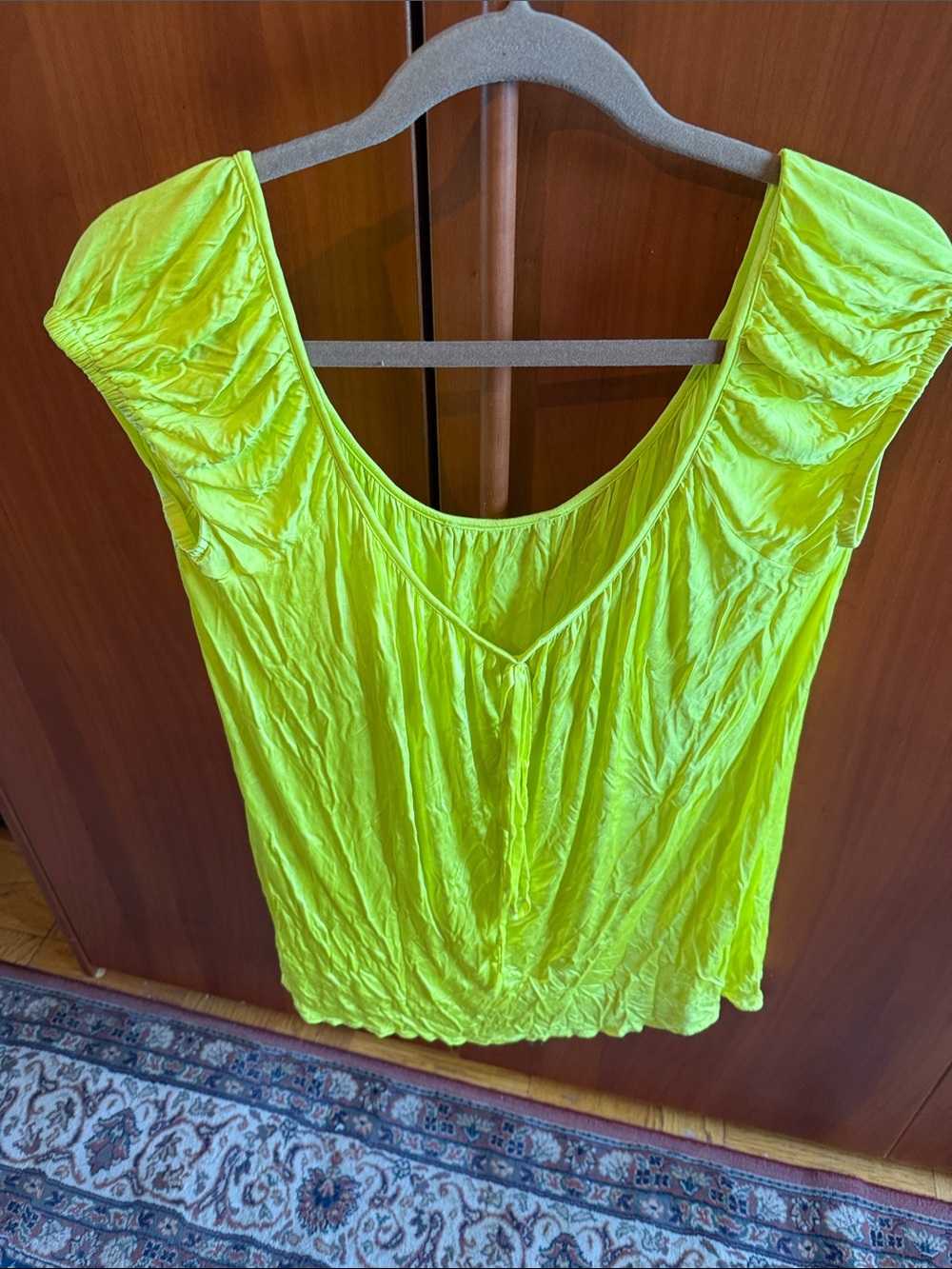 Women's Neon Lime Scoop Neck Top